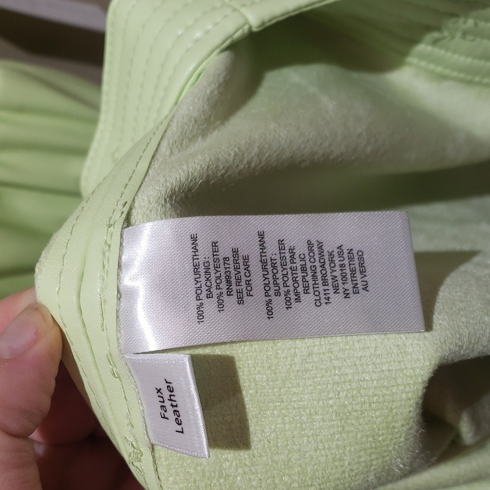 Nwt House of Harlow Lime green faux leather dress medium &small - Picture 8 of 13